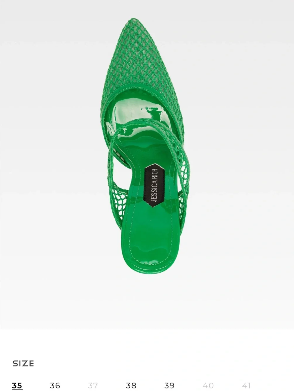 Jessica Rich Bright Green Fishnet 4” Stiletto Pointed Toe Heels NWOB EU41 US 10